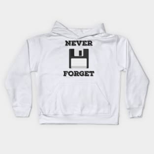 Never Forget the Floppy Disk - Funny Programming Jokes Kids Hoodie